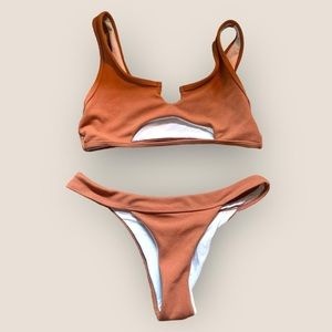 ZAFUL medium 2 piece mauve/dusty rose/tannish. Never worn in water. #designer